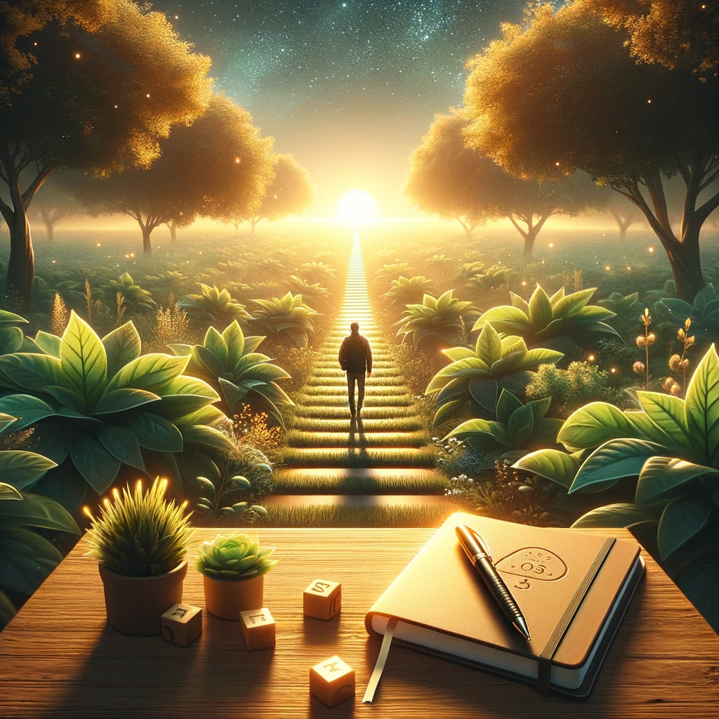 A man using gratitude to achieve his goal journey