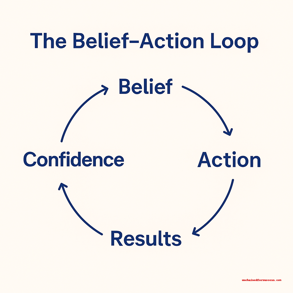 Belief drives actions which then comes up with the right results results in greater belief. This goes on in cycles